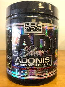 GEC AD Silver Adonis Preworkout Super Fuel Rainbow Pop 7.38 oz - Picture 1 of 3