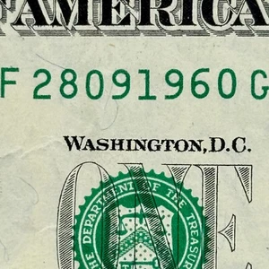 28th September 1960 Dollar 28 Sept 1960 Birthday Anniversary Fancy Serial Number - Picture 1 of 3