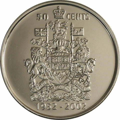 1952-2002 P Canada 50c Queen's Golden Jubilee half dollar coin BU from Roll UNC Cover