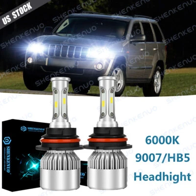 For Jeep Grand Cherokee 1993-1998 - 9004 LED Headlight Bulbs High/Low Beam 6000K - Image 1 of 4