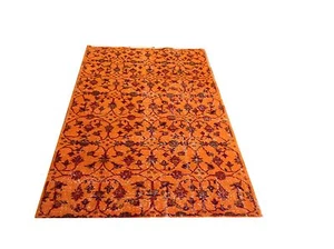 6 'X 3'5" Turkish Vintage orange color reform ushak Overdyed rug carpet tapis - Picture 1 of 10