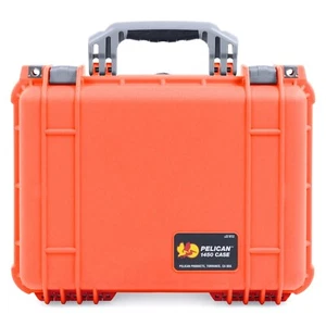 Orange & silver Pelican 1450 case. Come with Foam. - Picture 1 of 3