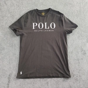 Polo Ralph Lauren Shirt Mens Medium Black Tee Spell Out - Picture 1 of 10