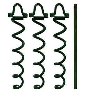 3 x Narrowboat Screw in Spiral Ground Anchor Stakes mooring pegs trampoline tent - Picture 1 of 1