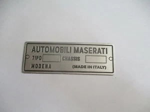Typenschild Schild Maserati Chassis S80 - Bild 1 von 1