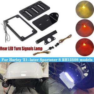 License Plate Bracket Frame w/LED Rear Turn Tail Light For Sportster S RH1250S - Picture 1 of 12