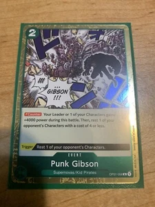 PRE ERRATA ONE PIECE ENGLISH CARD GAME HOLO CARTE OP01-058 R PUNK GIBSON EN MINT - Picture 1 of 1