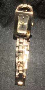 Vintage Wrist Watch QUARTZ Art Deco Styled Gold Diamond Marker JEWELLERY - Picture 1 of 8