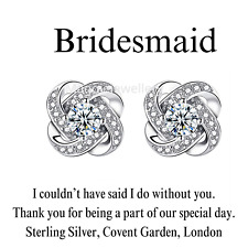Bridesmaid UK Knot Sterling Silver Stud Earrings, Gemstone Earrings