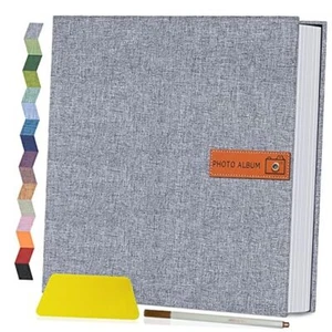  Large Photo Album Self Adhesive 4x6 5x7 8x10 Scrapbook 11.5"x10.6"40pages Grey - Picture 1 of 7