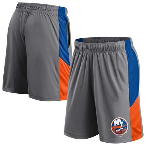 Men's Fanatics Branded Gray New York Islanders Primary Logo Shorts Cover