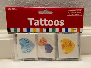 Valentine's Day Heart Temporary Tattoos Birthday Party Favors 36 Psc - Picture 1 of 2