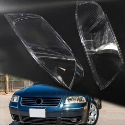 Pair Headlight Lens Cover for VW Passat B5.5 2000-2005 3B7941018F Left&Right - Image 1 of 4