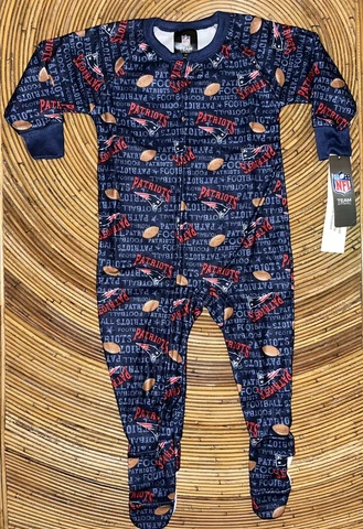 New!  New England Patriots NFL Team Apparel Baby Infant Size 2T Footie Pajamas Cover