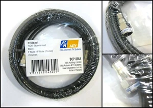 Brand New Hills Flylead RG6 Quadshield F Male 2m Foxtel TV Antenna Cable - Picture 1 of 1