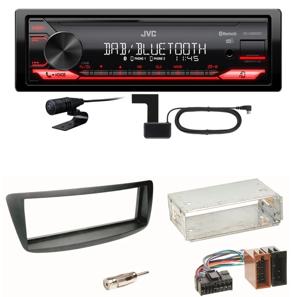 JVC KD-X282DBT Bluetooth DAB Einbauset Toyota Aygo Citroen C1 Peugeot 107 - Bild 1 von 1