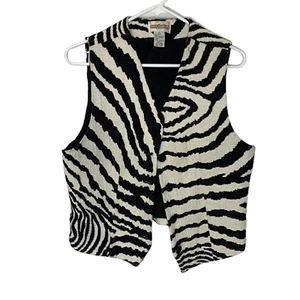 Cambridge Country Store Dry Goods Womens Black White Sweater Vest Size Large - Picture 1 of 9