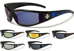 lunettes moto motard de soleil sport biker croix conduite malte choppers CH99MIX - Imagen 1 de 8