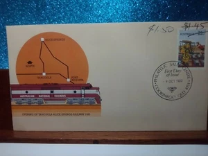 First Day Cover📮(22c)Opening of Tarcoola-Alice Springs Railway 1980📮Coorparoo - Imagen 1 de 2