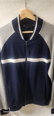 Chaqueta Atlética Para Hombre Sean John XL Cremallera Azul/Gris Bolsillos Excelente Usada  Foto 1 de 4