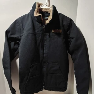 Columbia Youth Coat Sherpa Lined Chore Jacket Boys Black Sherling XLarge - Picture 1 of 17