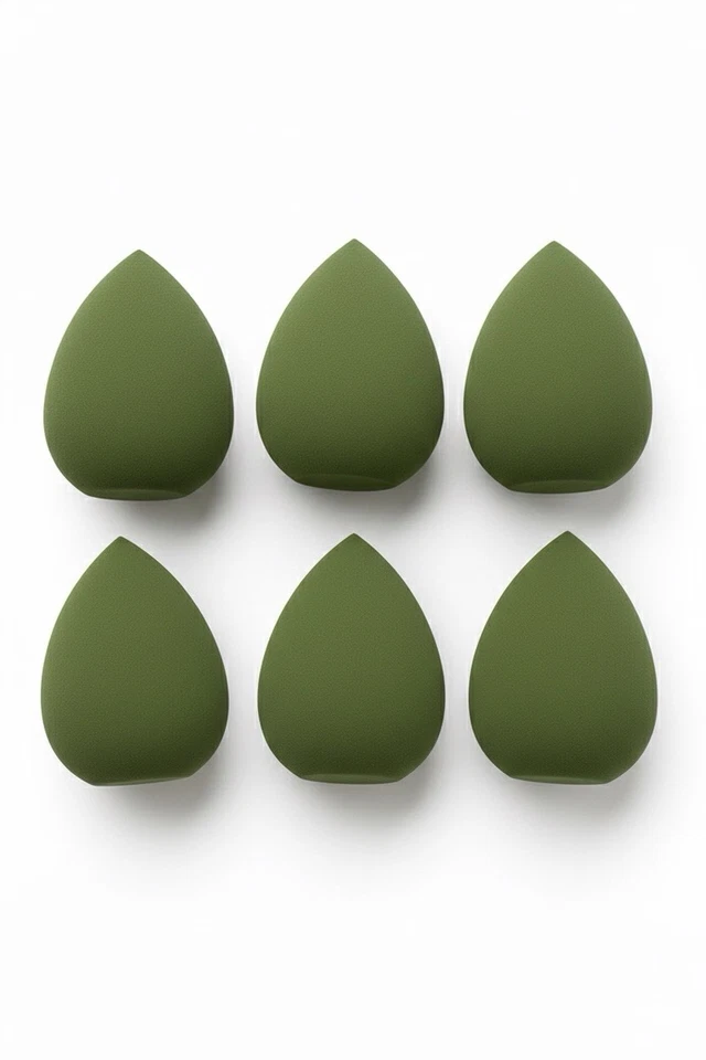 NUEVO Maquillaje Esponja Belleza Batidora, Verde, Paquete de 6, ENVÍO GRATUITO Foto 1 de 1