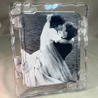 Mikasa ,Loves Whisper ,Glass Picture Frame With Etched Hearts. 8x10. - Image 1 of 4
