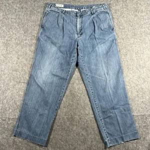 Orvis Men's Jeans Plus Size 40 Denim Blue Light Wash Straight Leg Hemmed Casual - Picture 1 of 8