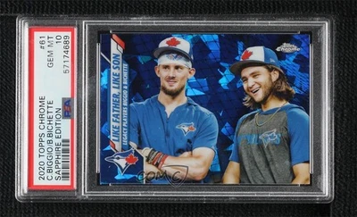 2020 Chrome Sapphire Edition Checklist Cavan Biggio Bo Bichette PSA 10 Rookie RC - Image 1 of 3