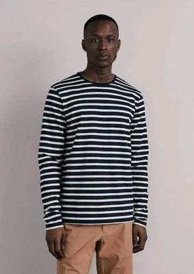 Camisa Rag & Bone Rayas Gruesas Manga Larga Azul Marino Blanco Talla 100% Algodón XL Foto 1 de 4