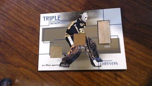 GERRY CHEEVERS 2004 TRIPLE MEMORABILIA PAD, GLOVE,STICK CARD - Picture 1 of 2