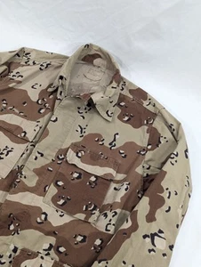 VTG Mens Medium Regular Desert Storm Chocolate Chip Camo BDU 90s Army Shirt - Picture 1 of 8