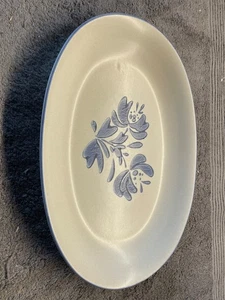 Pfaltzgraff Yorktowne 14” Oval Serving Platter – Blue Floral Stoneware USA - Picture 1 of 4