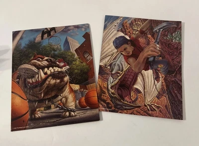 Vintage 90s Mead Portfolio Folder"No Rules'' Xtreme Rock Climbing Dinosaur-Bull - Image 1 of 4