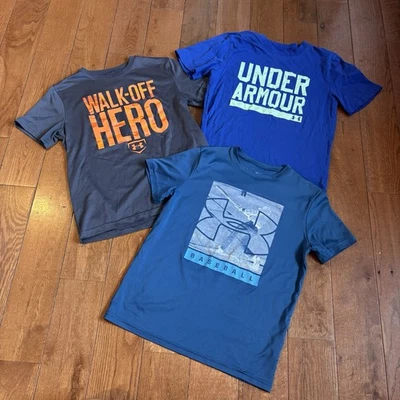 Lote de 3 camisetas deportivas de béisbol Under Armour para niños, "Walk-Off Hero" YMD Foto 1 de 4