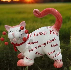 '05 WhimsiClay Amy Lacombe Love Cats  “I Love You” #13046 - Picture 1 of 8