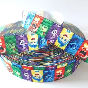Per Metre - Inside Out 22mm - Printed Grosgrain Ribbon/ Cake / Hair Bow / Craft - Picture 1 of 1