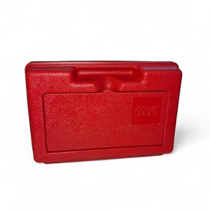 Vintage 1982 Medium Red Plastic LEGO Storage Case With Flip Top Lid Made In USA - Picture 1 of 16