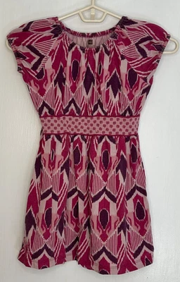 Vestido estampado Ikat magenta rosa púrpura talla 5 Tea Collection - JUGAR COND Foto 1 de 4