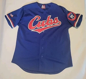 Vintage Chicago Cubs Majestic Diamond Collection Jersey Knopf bestickt Patches - Bild 1 von 10