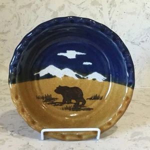 Montana Earth Keramik kleine Tortenplatte BÄR signiert Vintage 3/95 - Bild 1 von 9