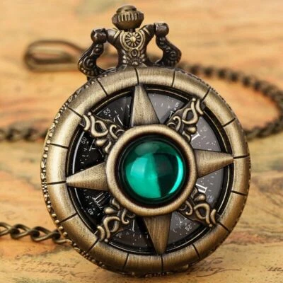 Old Fashion Pocket Watch Hollow Crystal Cover Unisex Quartz Movement Watches - Image 1 of 4