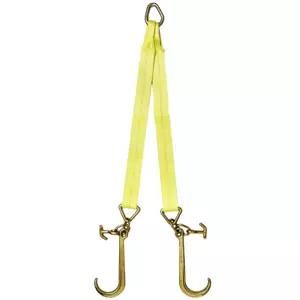 Correas de remolque de brida en V 3"" x 36"" con ganchos J de 15"" + gancho T J, correas de remolque para remolque de carros - Imagen 1 de 6
