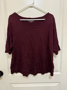 Cato women's burgundy short sleeve t shirt size 22 24W - Picture 1 of 2