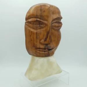 Picasso Themed Carved Sculpture Wood Walnut? Bust on Marble 1998 B Maxey Rare - Picture 1 of 20