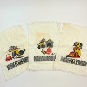 Juego de 3 toallas de mano vintage Cannon Morris Boss esclavo cachorros perro Terry 11 x 15 - Imagen 1 de 8