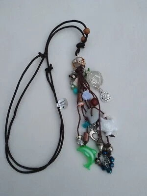 Collar Playa Costero Borla Con Cuentas Dijes Joyería Boho 28" Ajustable Vendedor de EE. UU. Nuevo Foto 1 de 4