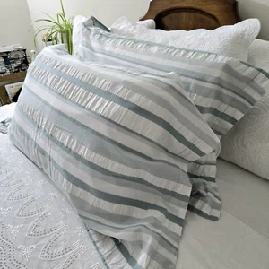 2 Tommy Bahama Pillowcase Sham Clearwater Cay King Sz Set Stripes Nautical Beach - Picture 1 of 14