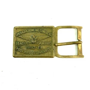 American Bowling Congress League Award 1960-61 Most Improved Metal Belt Buckle - Picture 1 of 4