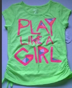 Neu mit Etikett - Okie Dokie Mädchen Kurzarm T-Shirt - Sommer Limette - Größe M5 Vorschule  - Bild 1 von 2